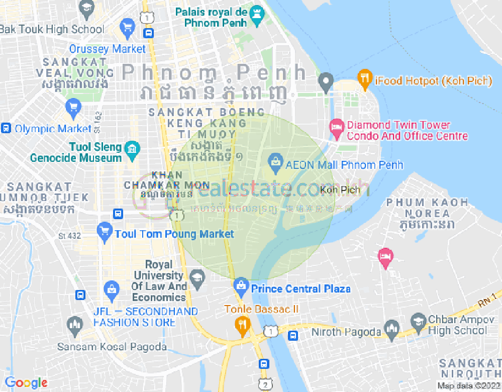 แผนที่ โตนเลบาสัก, จัมการมอน, พนมเปญ