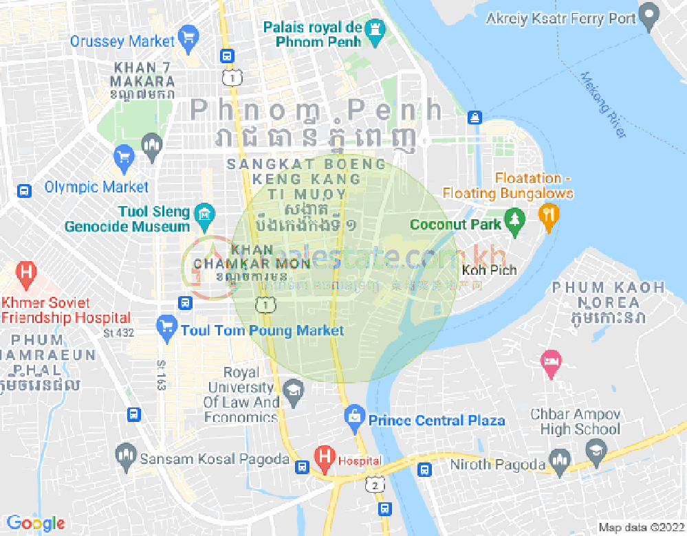 百色河分区, 占卡蒙, 金边地图