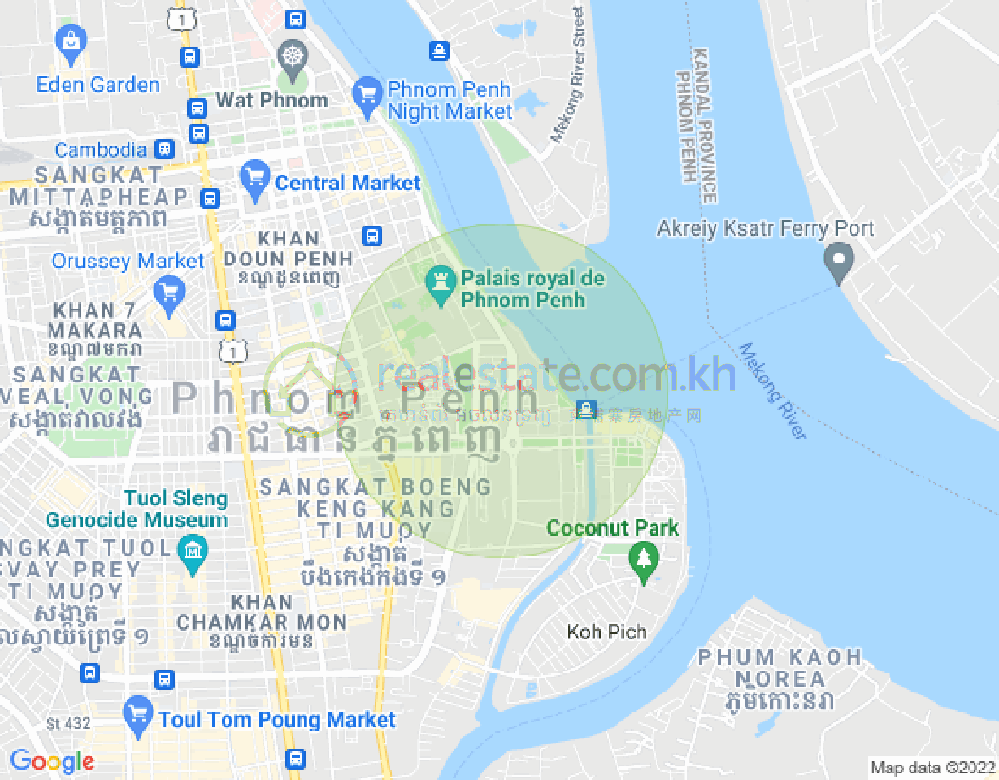 Mapa: Chakto Mukh, Daun Penh, Phnom Penh