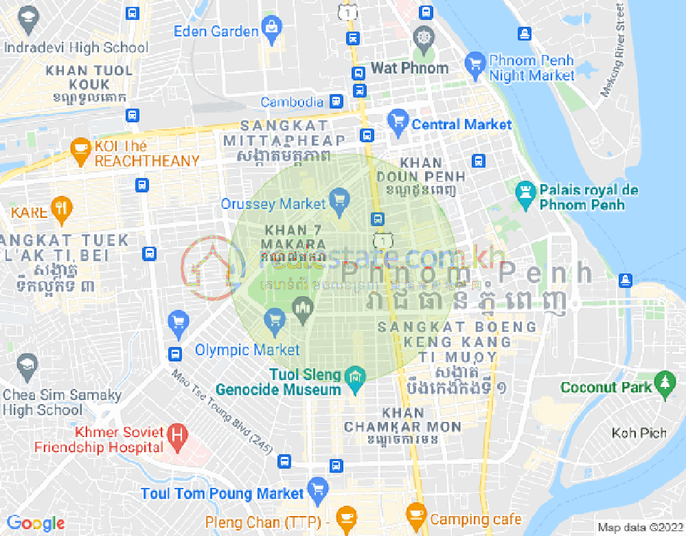 Mapa: Boeung Prolit, 7 Makara, Phnom Penh