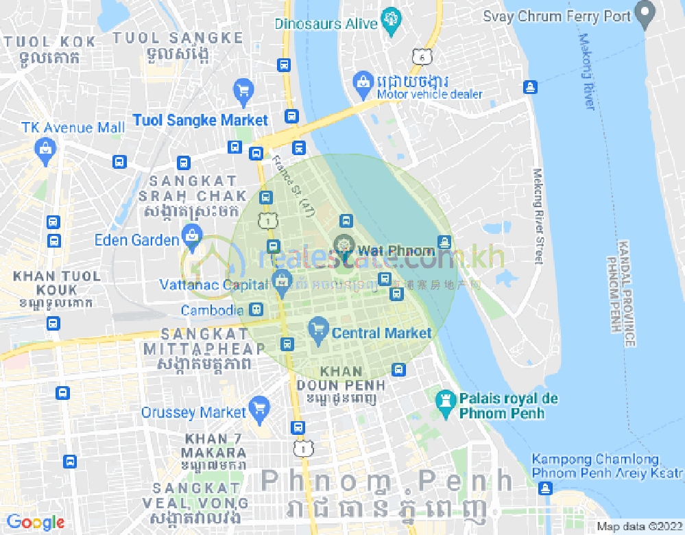 Карта Ват Пном, Доун Пень, Пномпень
