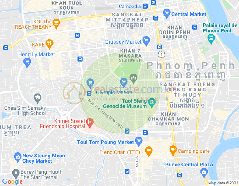 Toul Svay Prey 1镇, 波哥堪, 金边地图