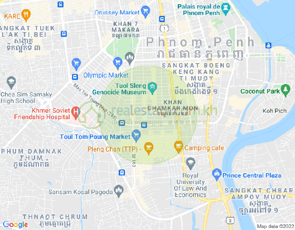 Mapa: BKK 3, Boeng Keng Kang, Phnom Penh