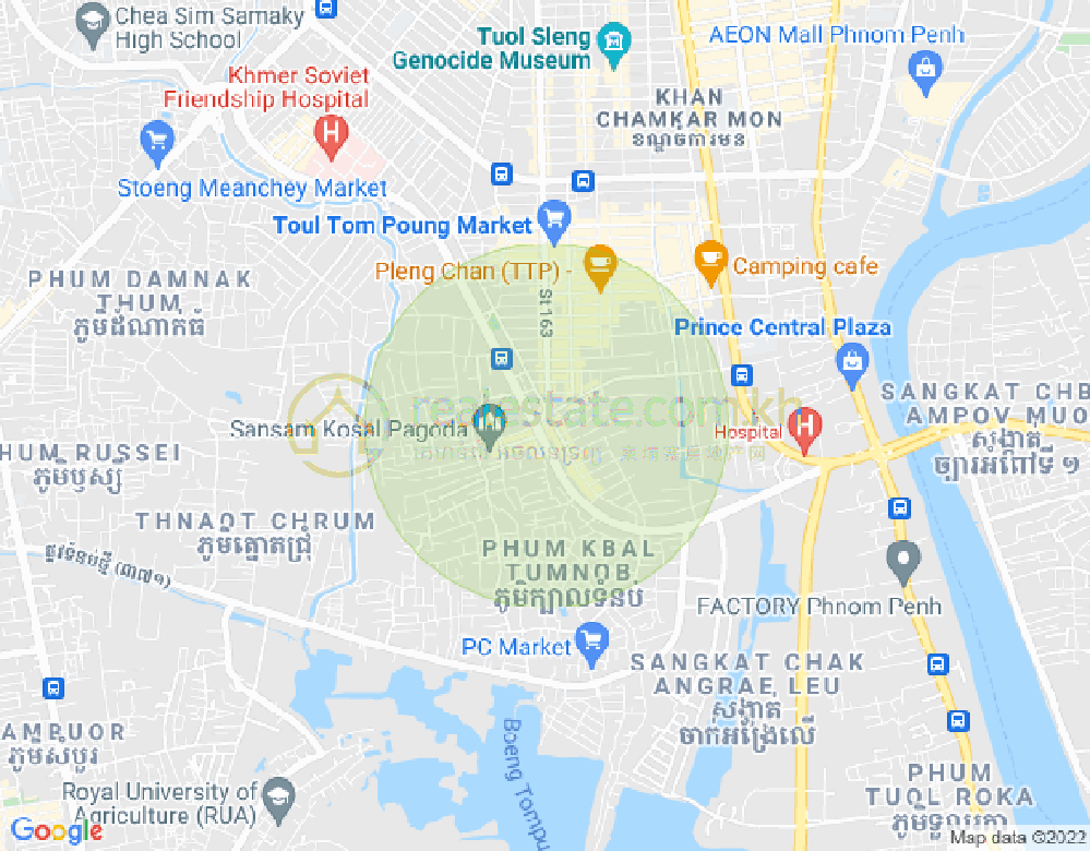 Mapa: BKK 3, Boeng Keng Kang, Phnom Penh