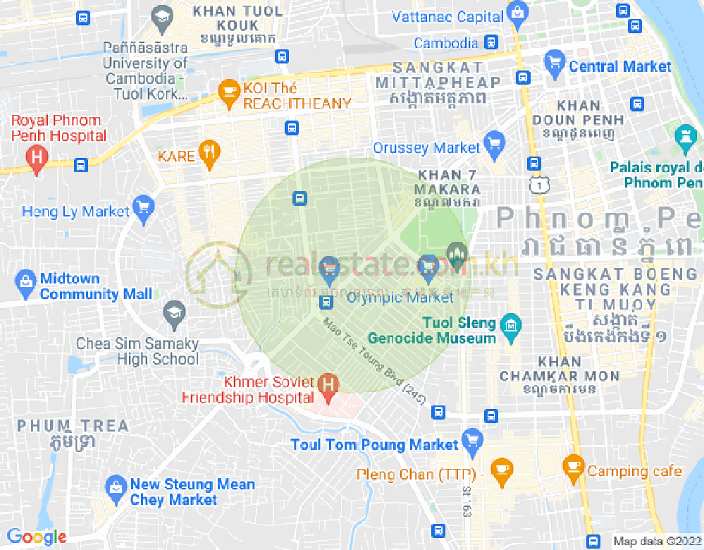 Mapa: Toul Svay Prey 2, Boeng Keng Kang, Phnom Penh