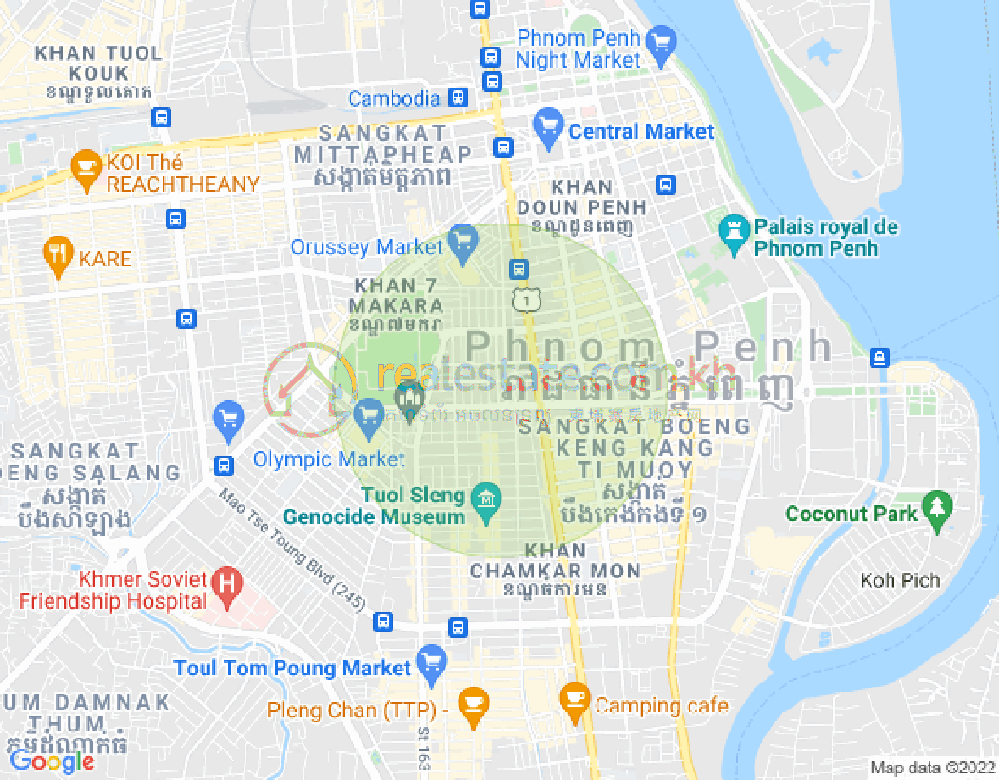 Mapa: Boeung Prolit, 7 Makara, Phnom Penh