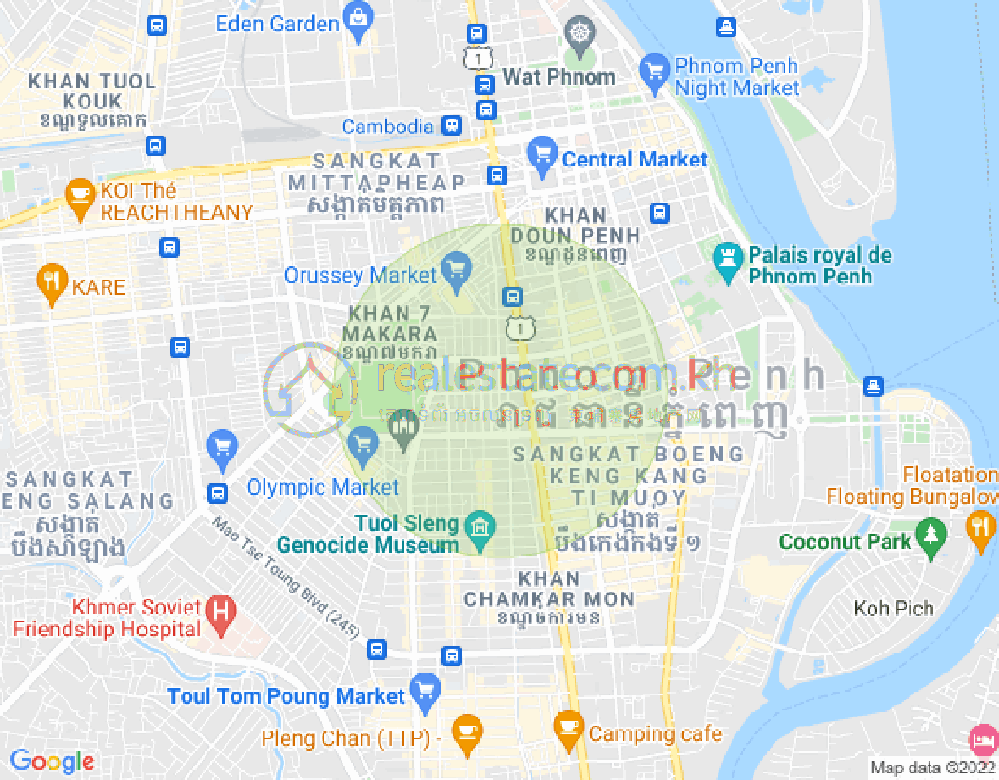 ブンプロリット, 7マカラ, プノンペンの地図