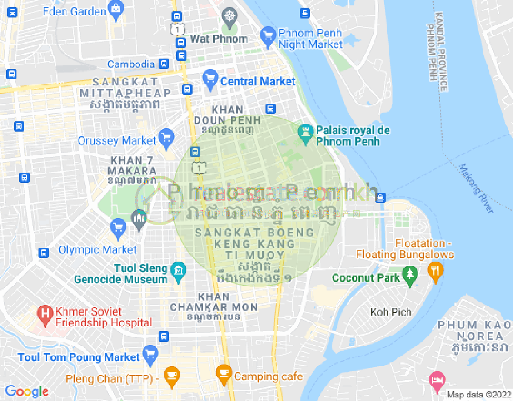 Mapa: Chakto Mukh, Daun Penh, Phnom Penh