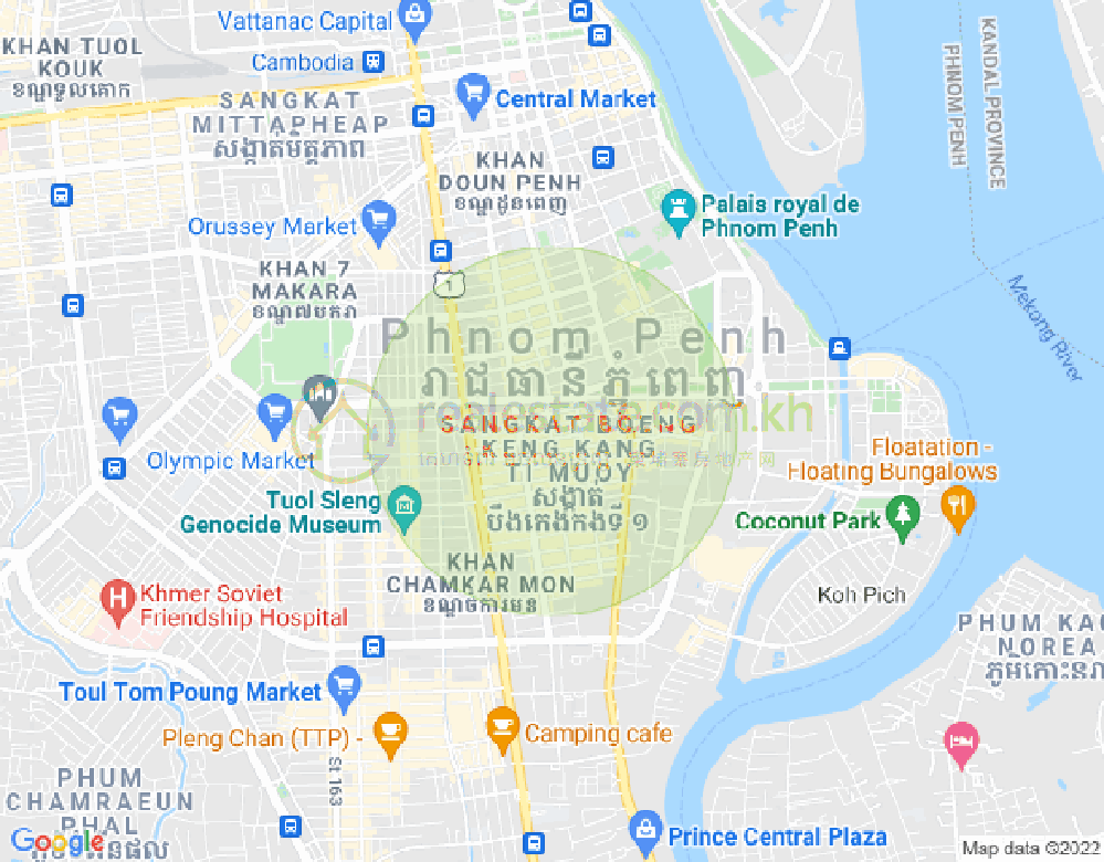 278, BKK 1, ボンケンコン, プノンペンの地図