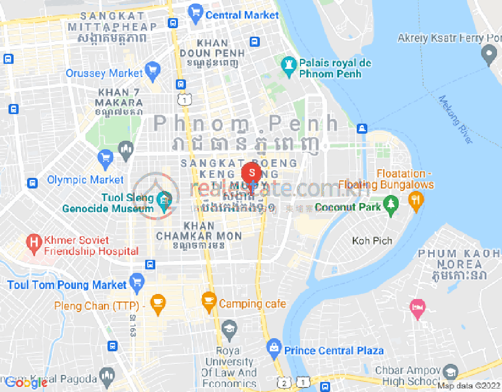 万景岗1分区（BKK1), 波哥堪, 金边地图