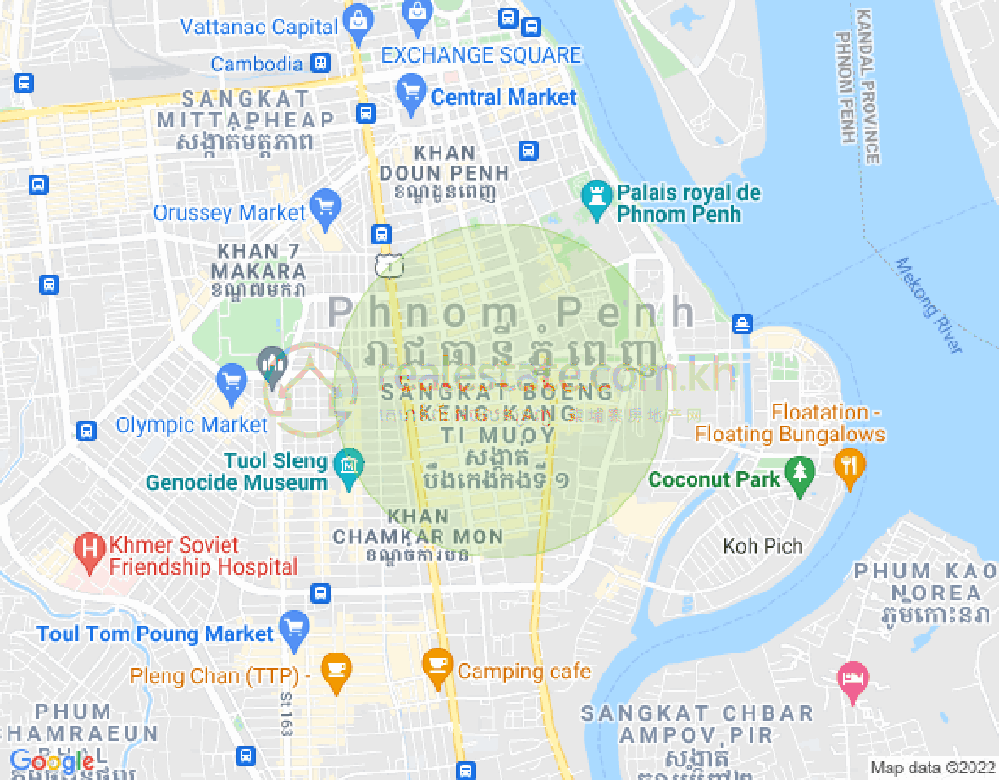 Mapa: BKK 1, Boeng Keng Kang, Phnom Penh