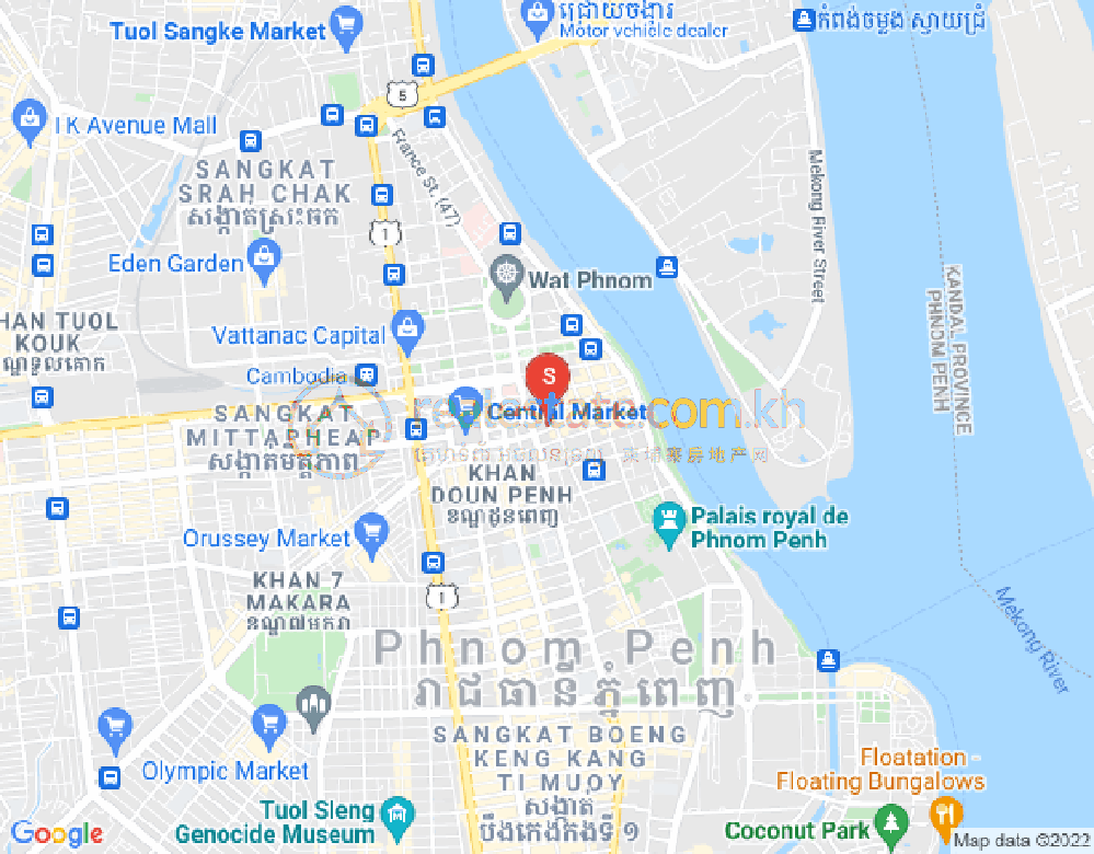 Map of Phsar Chas, Daun Penh, Phnom Penh