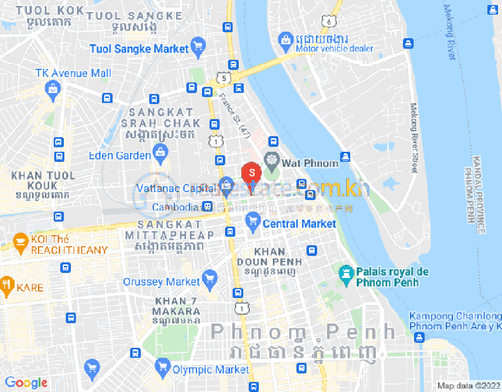 스라 착, 룽볜구, 프놈펜 지도