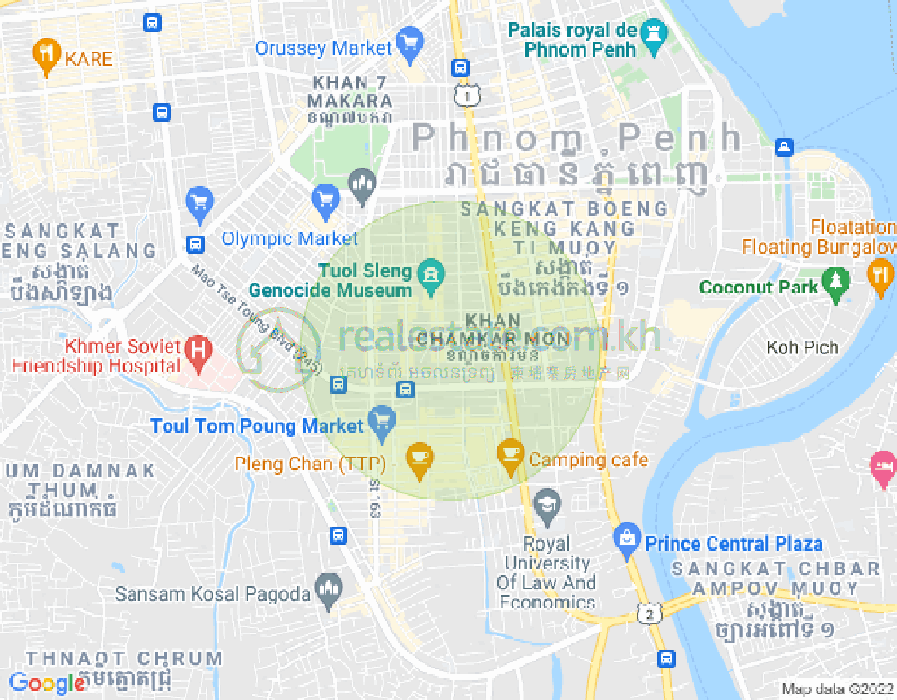Map of BKK 3, Boeng Keng Kang, Phnom Penh