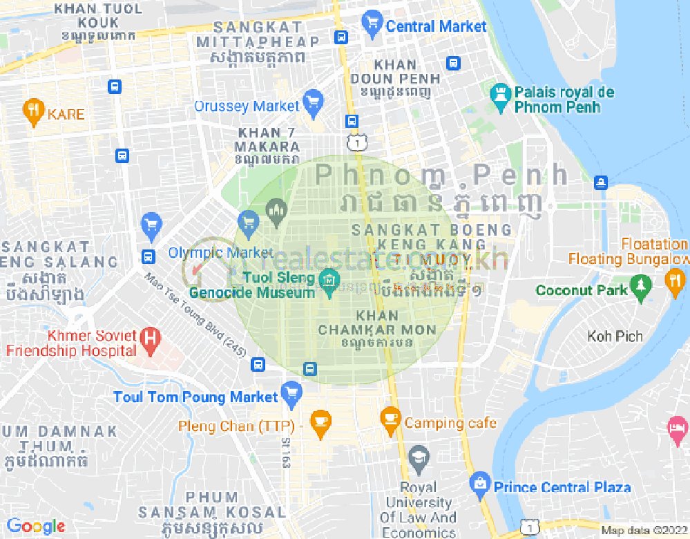 Mapa: BKK 2, Boeng Keng Kang, Phnom Penh