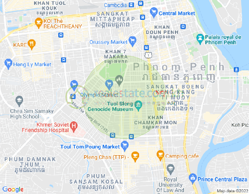 Mapa: Olympic, Boeng Keng Kang, Phnom Penh