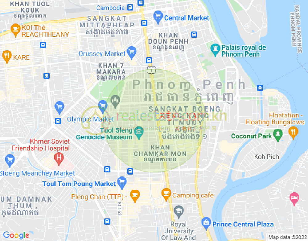 Mapa: BKK 2, Boeng Keng Kang, Phnom Penh