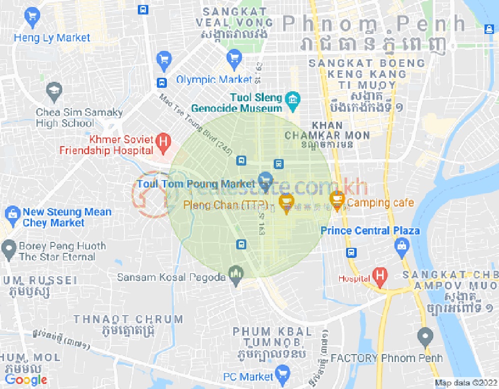 Carte de Toul Tum Poung 1, Chamkarmon, Phnom Penh