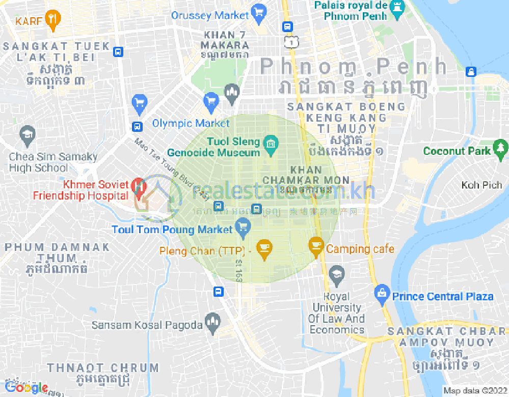 Mapa: BKK 3, Boeng Keng Kang, Phnom Penh
