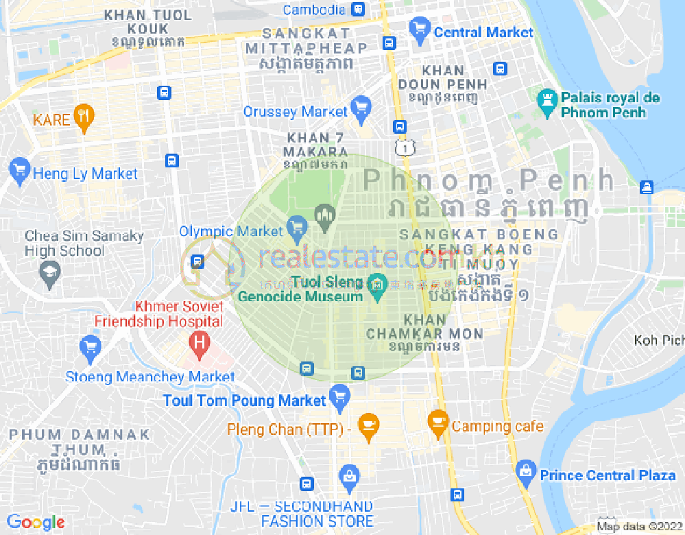 Mapa: Olympic, Boeng Keng Kang, Phnom Penh