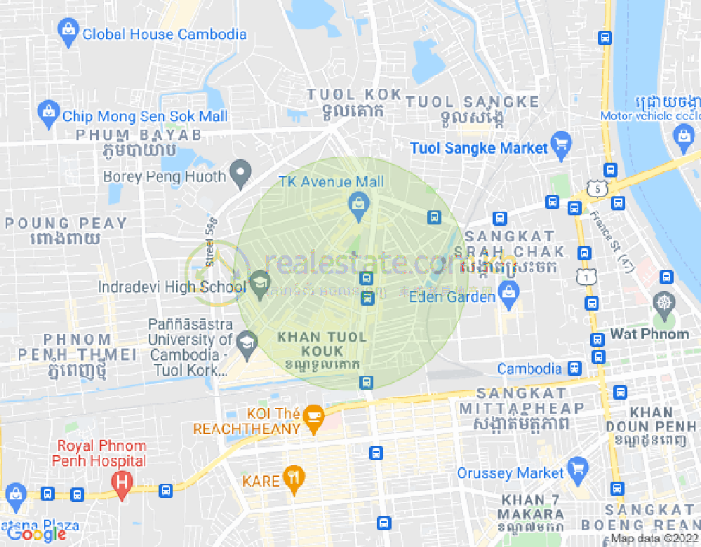 万谷湖1分区, 堆谷区, 金边地图