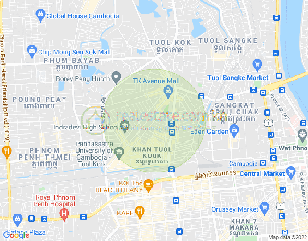 万谷湖1分区, 堆谷区, 金边地图