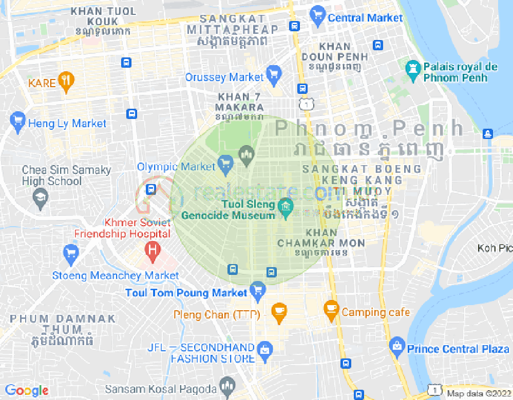 Mapa: Olympic, Boeng Keng Kang, Phnom Penh