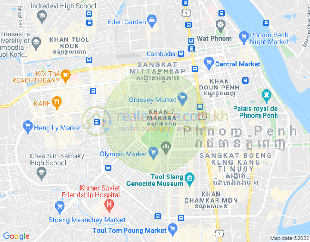 Map of Veal Vong, 7 Makara, Phnom Penh