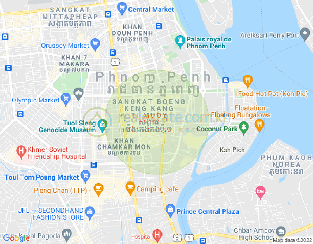 Map of BKK 1, Boeng Keng Kang, Phnom Penh