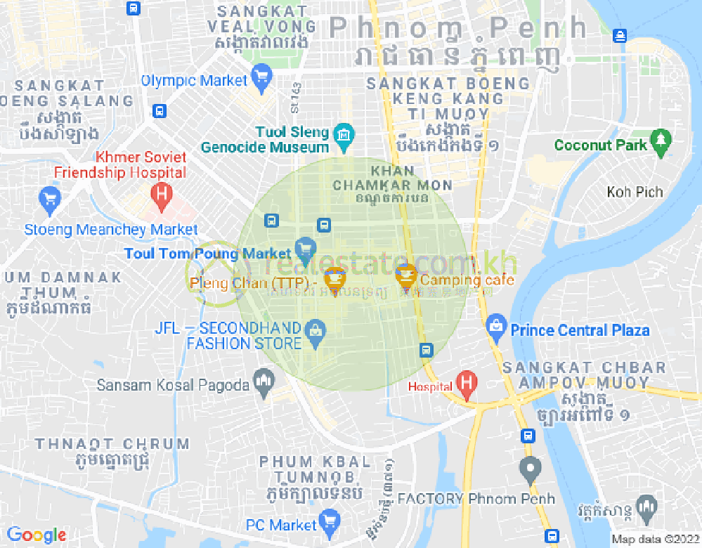 Карта Тул Том Пунг 1, Чамкармон, Пномпень
