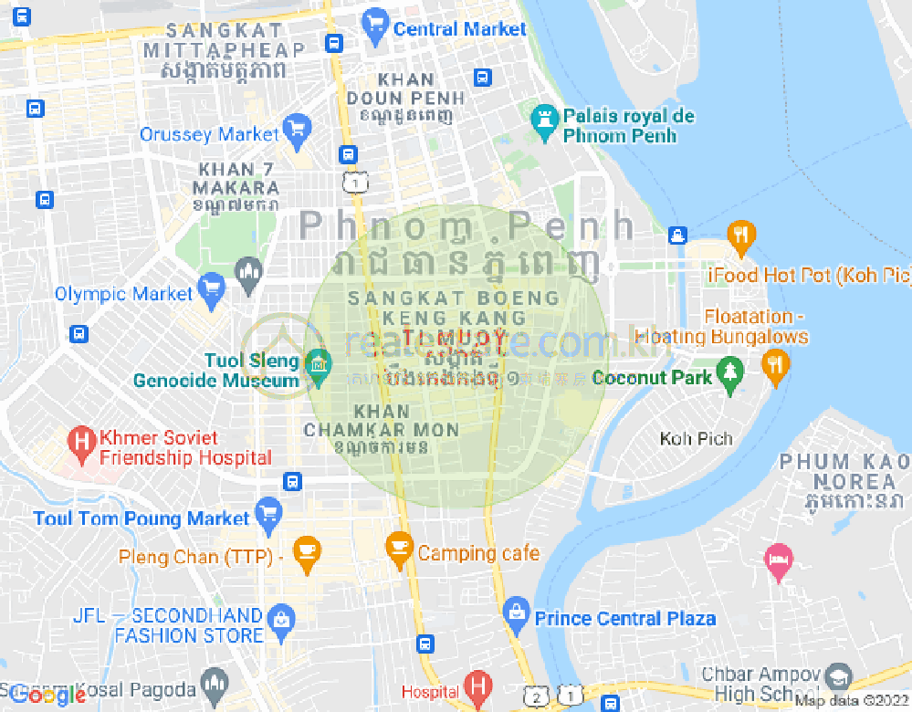 Map of BKK 1, Boeng Keng Kang, Phnom Penh