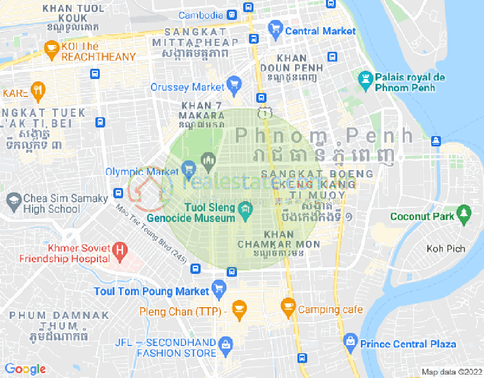 Carte de BKK 2, Boeng Keng Kang, Phnom Penh
