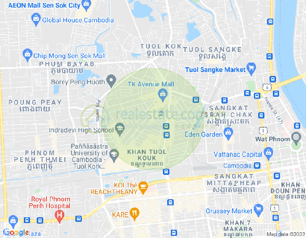 万谷湖1分区, 堆谷区, 金边地图