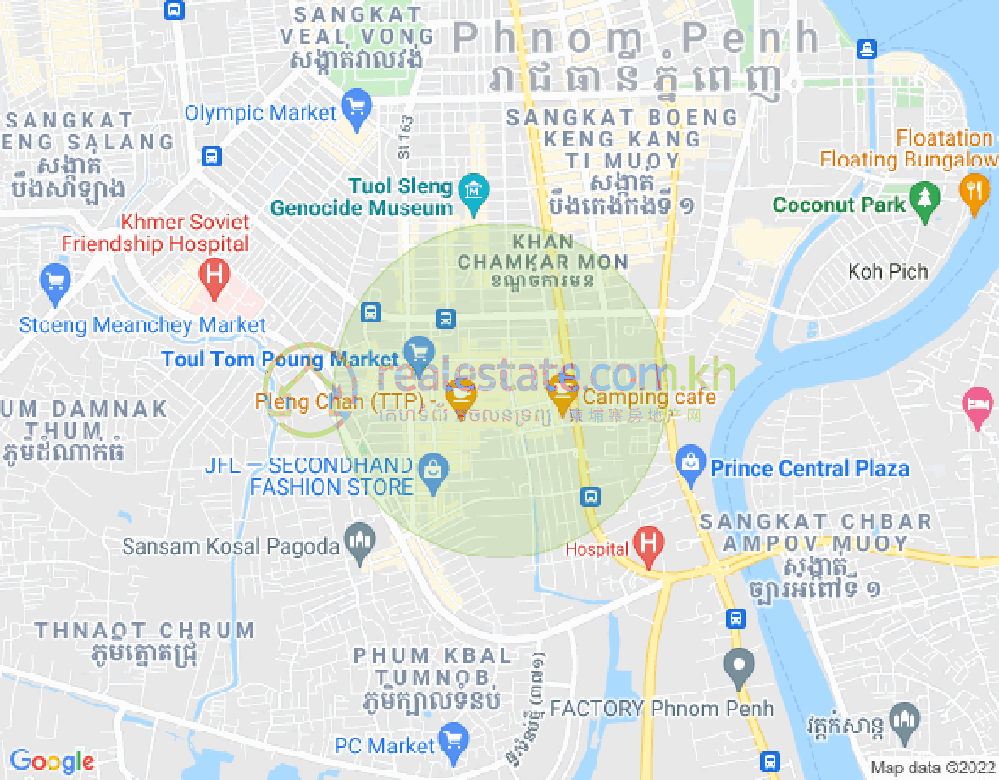Map of Toul Tum Poung 1, Chamkarmon, Phnom Penh