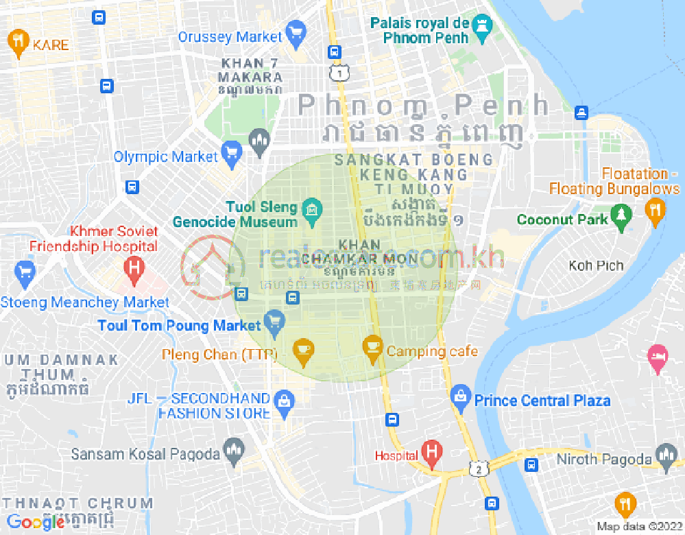 Карта Боенг Пролит, 7 Макара, Пномпень