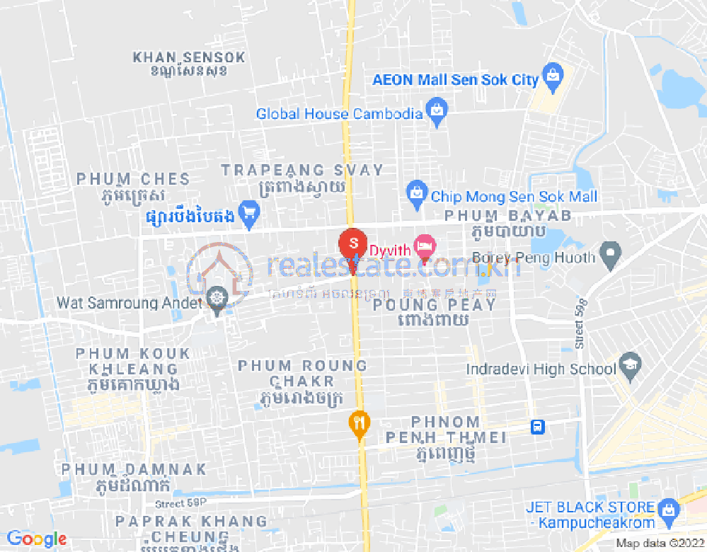 Mapa: Phnom Penh Thmey, Sen Sok, Phnom Penh