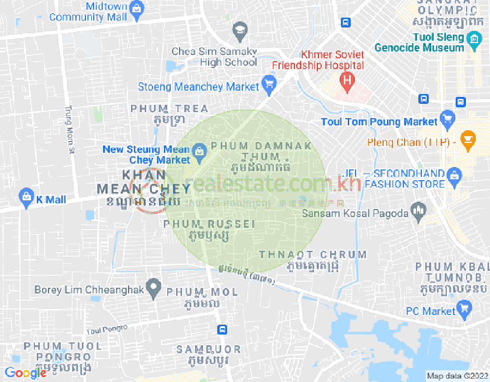Map of Stueng Mean chey 3, Meanchey, Phnom Penh