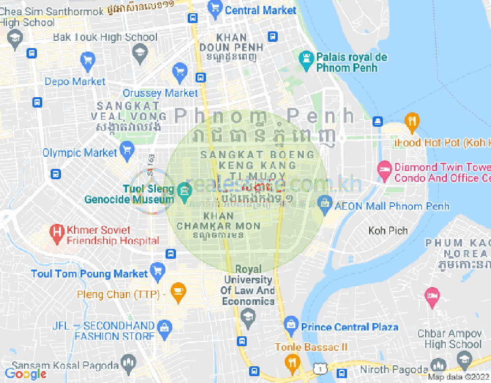 BKK 1, ボンケンコン, プノンペンの地図