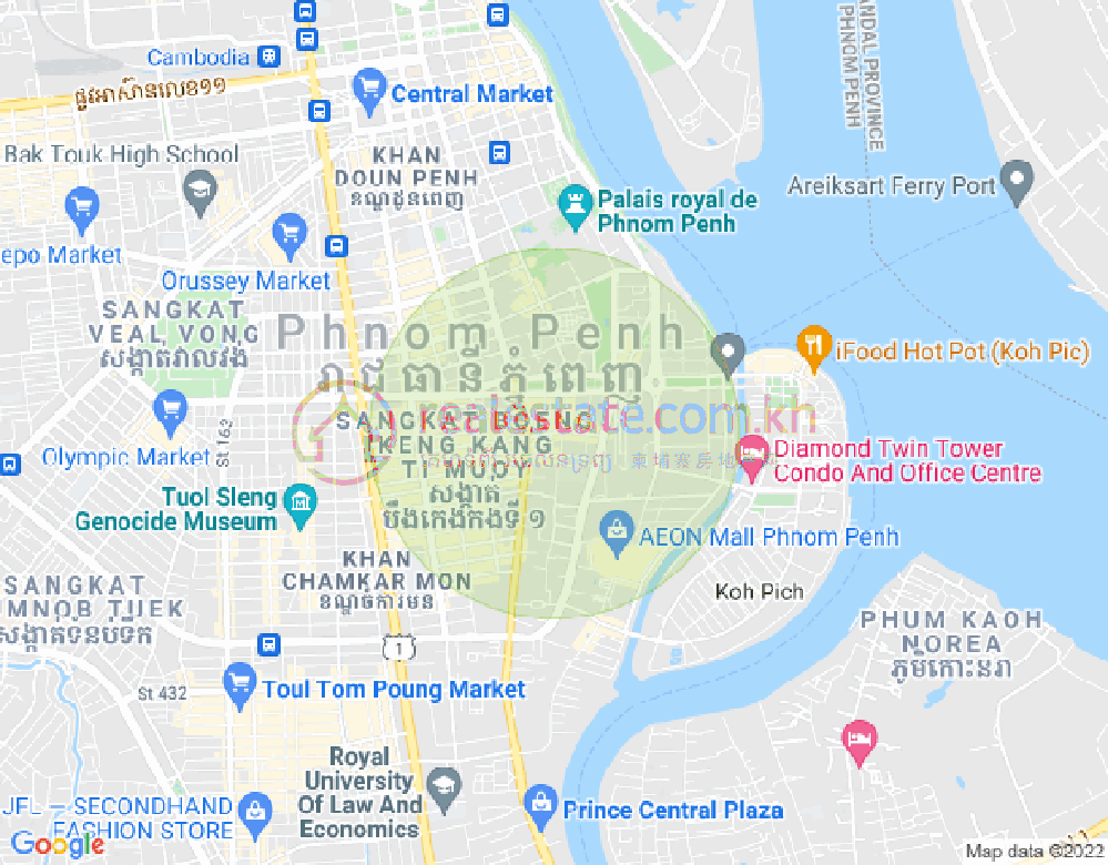 백색하구역, 짬까몬, 프놈펜 지도