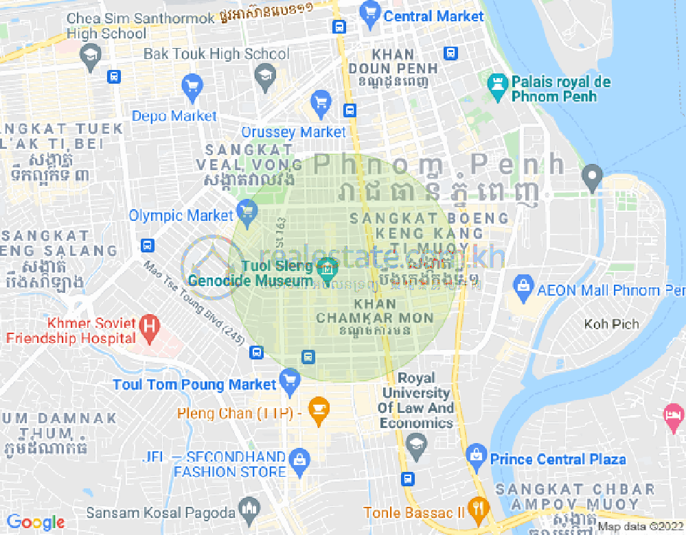 Map of BKK 2, Boeng Keng Kang, Phnom Penh