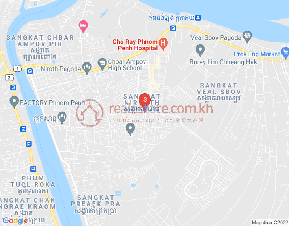 Mapa: Nirouth, Chbar Ampov, Phnom Penh