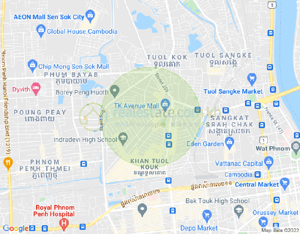 万谷湖1分区, 堆谷区, 金边地图
