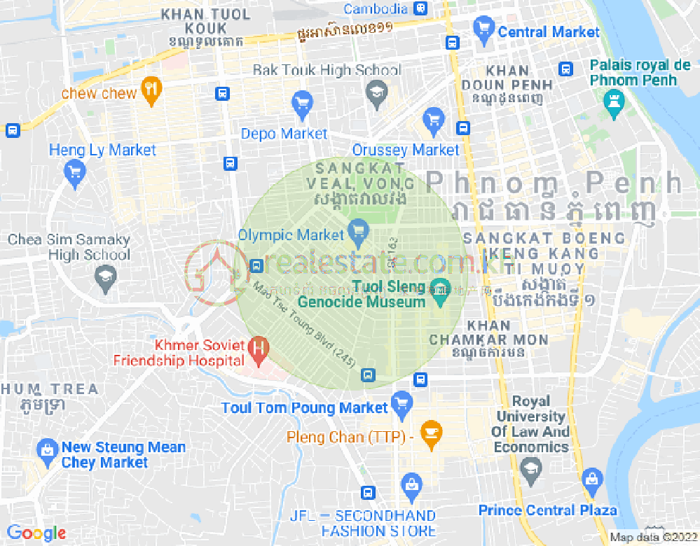 Mapa: BKK 2, Boeng Keng Kang, Phnom Penh