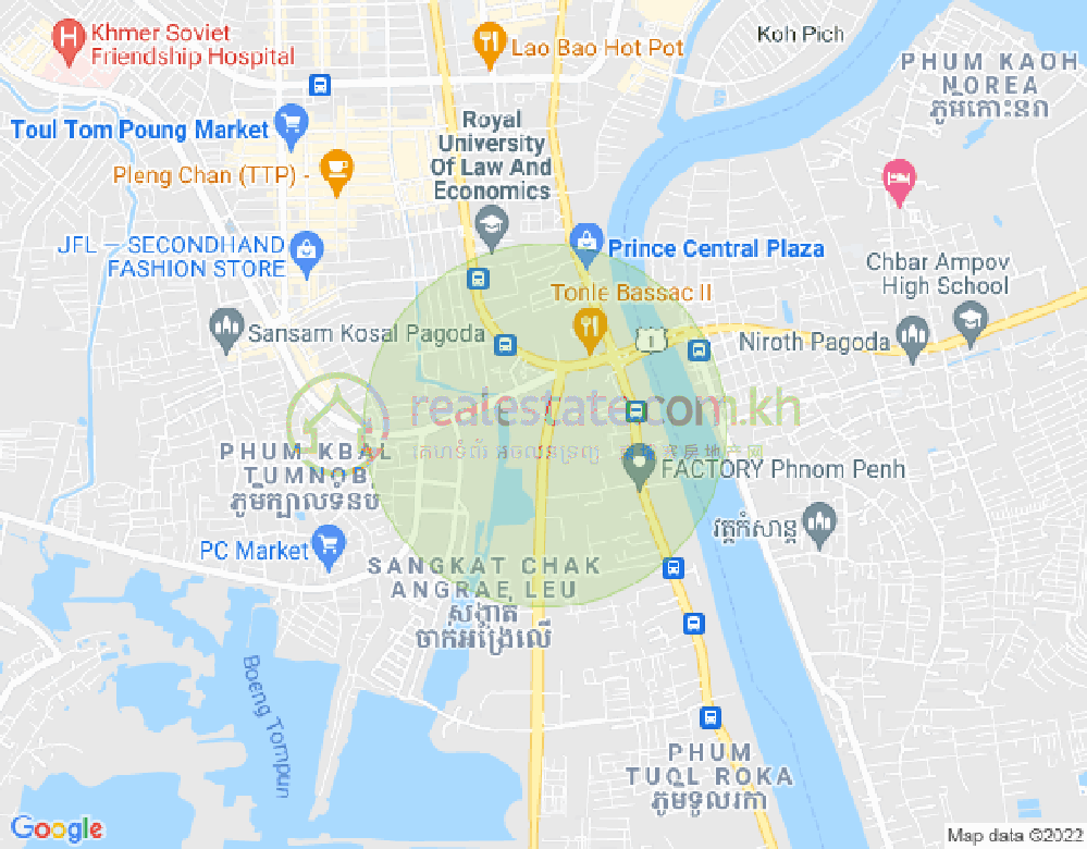 Mapa: Chbar Ampov I, Chbar Ampov, Phnom Penh
