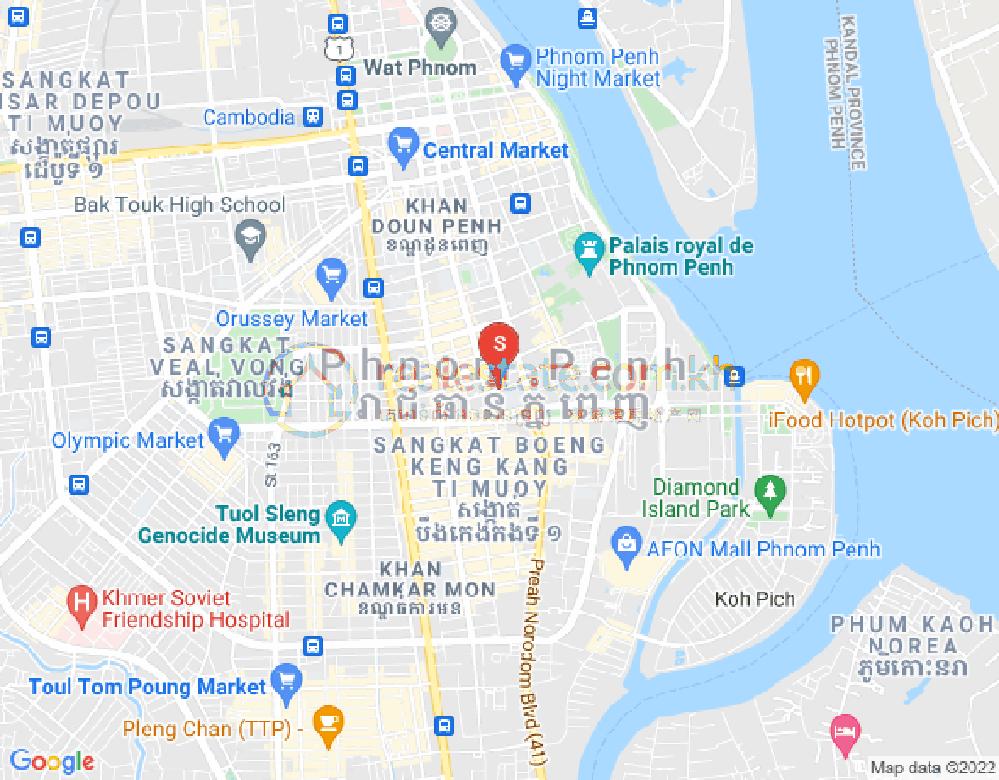 チャクトムク, ドーンペン, プノンペンの地図