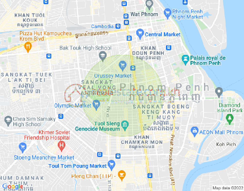 Mapa: Boeung Prolit, 7 Makara, Phnom Penh