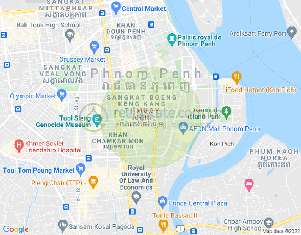 Map of BKK 1, Boeng Keng Kang, Phnom Penh