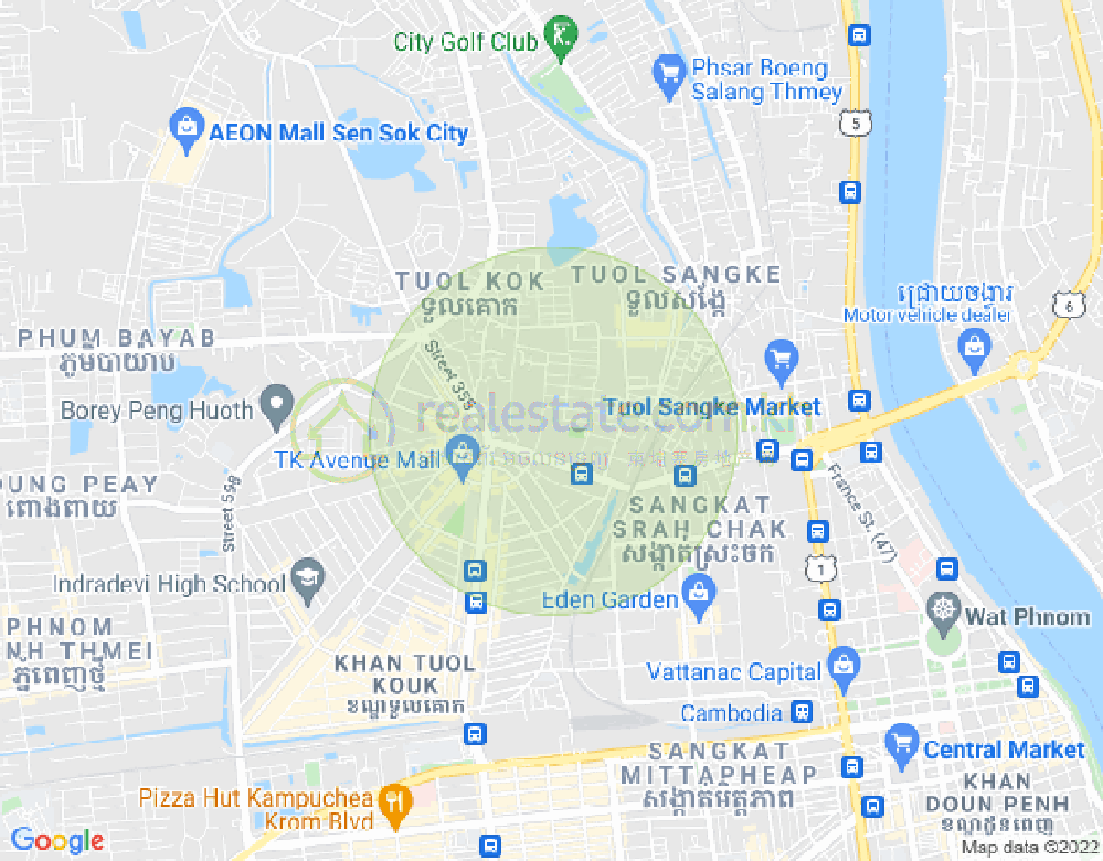 ផែនទី បឹងកក់១, ទួលគោក, ភ្នំពេញ