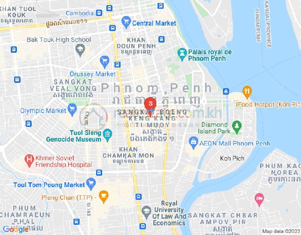 万景岗1分区（BKK1), 波哥堪, 金边地图