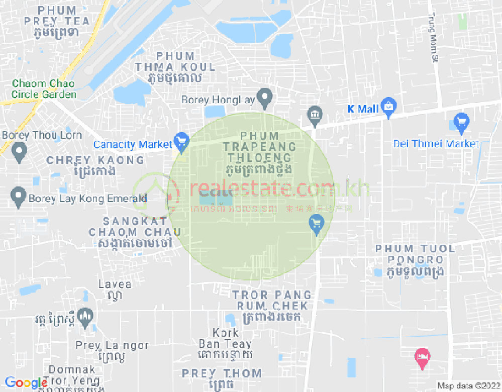 Map of Chaom Chau, Por Sen Chey, Phnom Penh